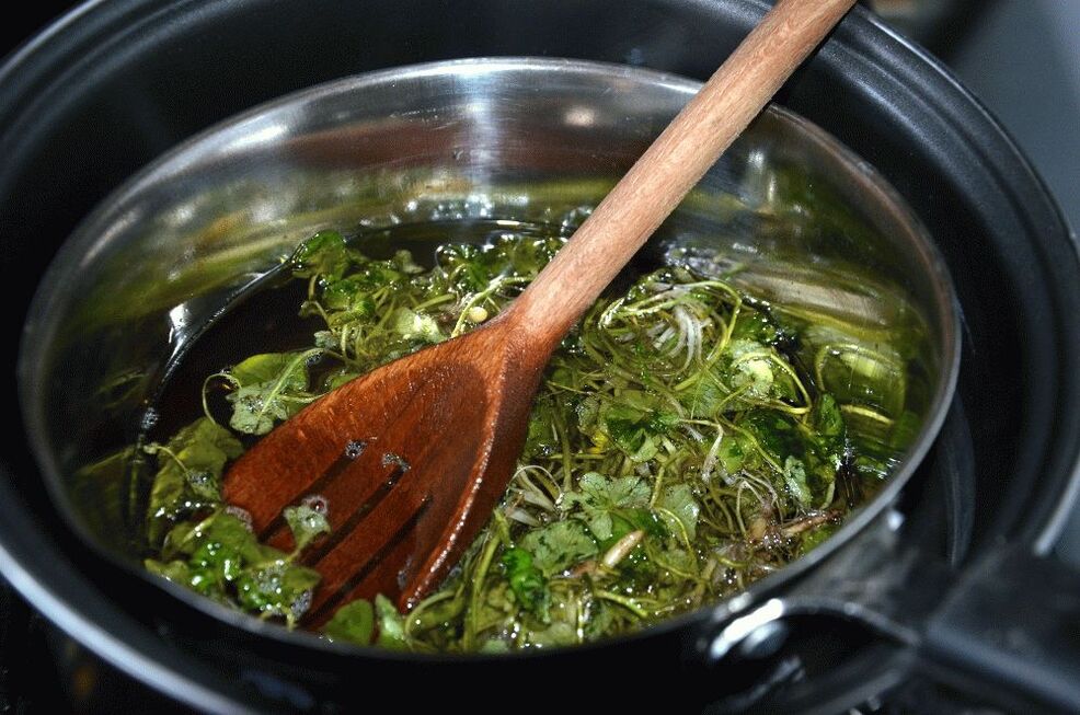 belar decoction zelandinarekin iltze onddoetarako